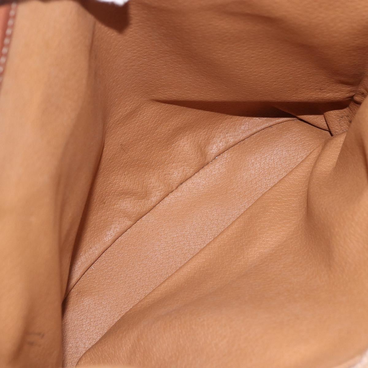 CELINE Macadam Canvas Tote Bag PVC Leather Brown Gold Auth 158371