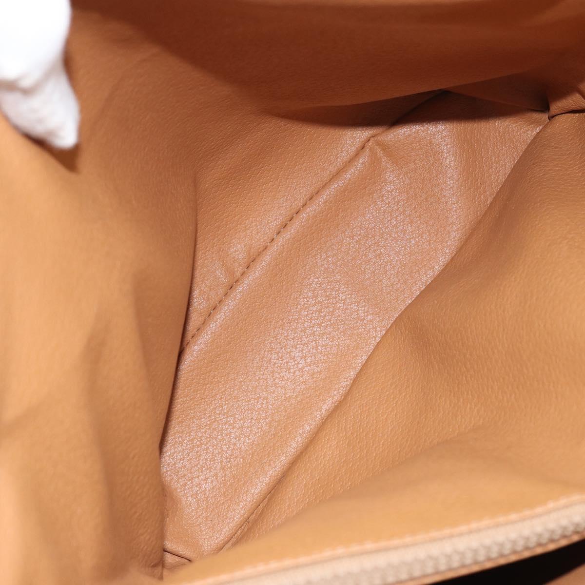 CELINE Macadam Canvas Tote Bag PVC Leather Brown Gold Auth 158377