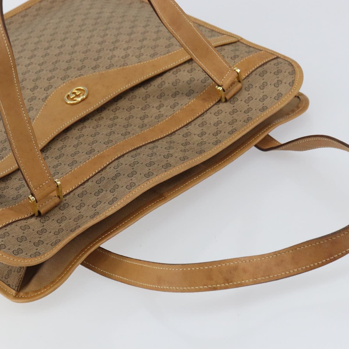 GUCCI Micro GG Supreme Tote Bag PVC Beige Gold 14 002 4428 Auth 158385