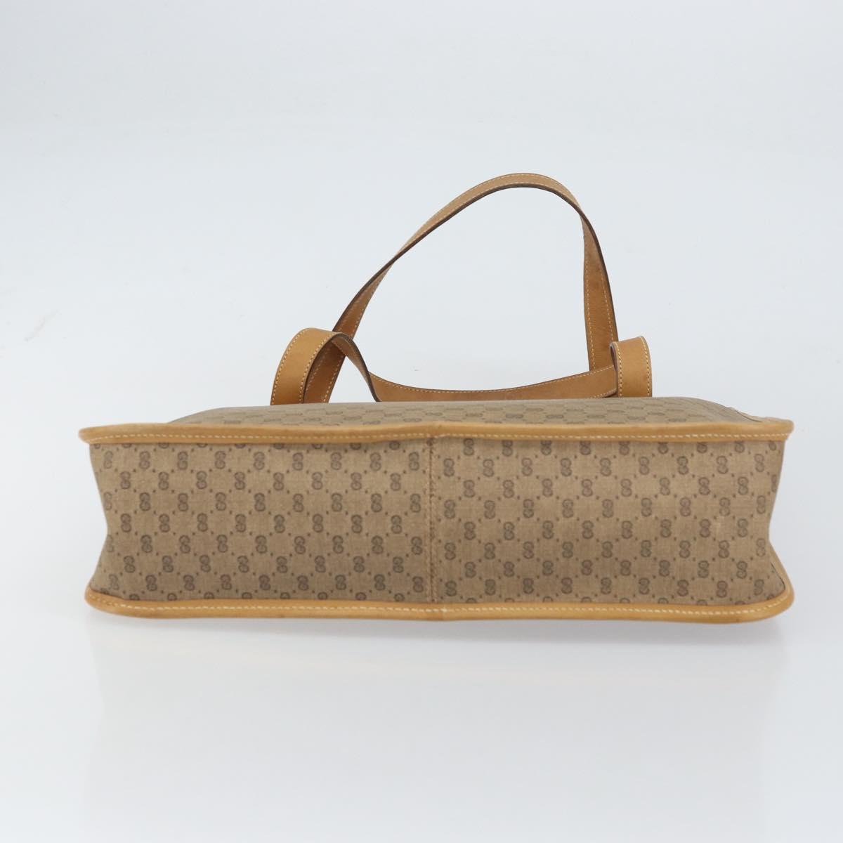 GUCCI Micro GG Supreme Tote Bag PVC Beige Gold 14 002 4428 Auth 158385