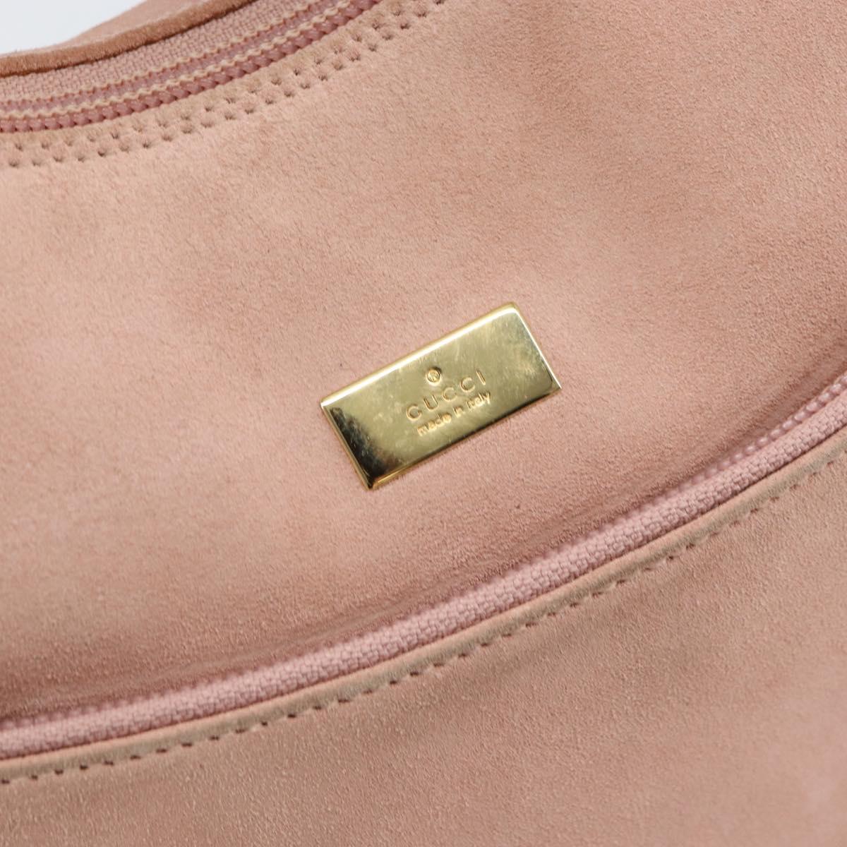 GUCCI Hand Bag Suede Pink Gold 001 3386 1705 Auth 158392