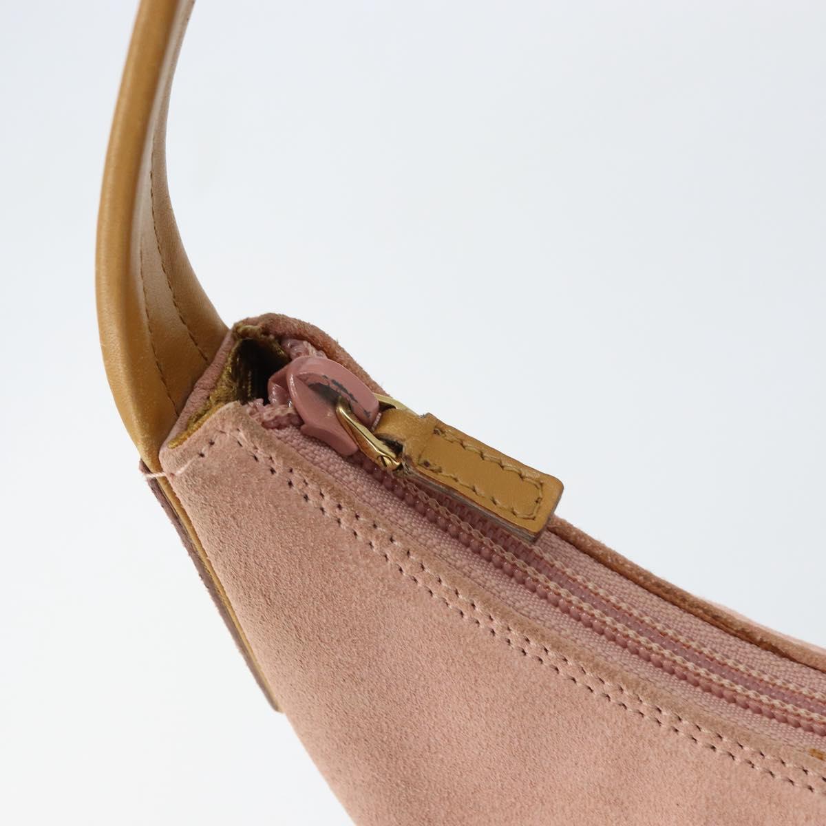 GUCCI Hand Bag Suede Pink Gold 001 3386 1705 Auth 158392