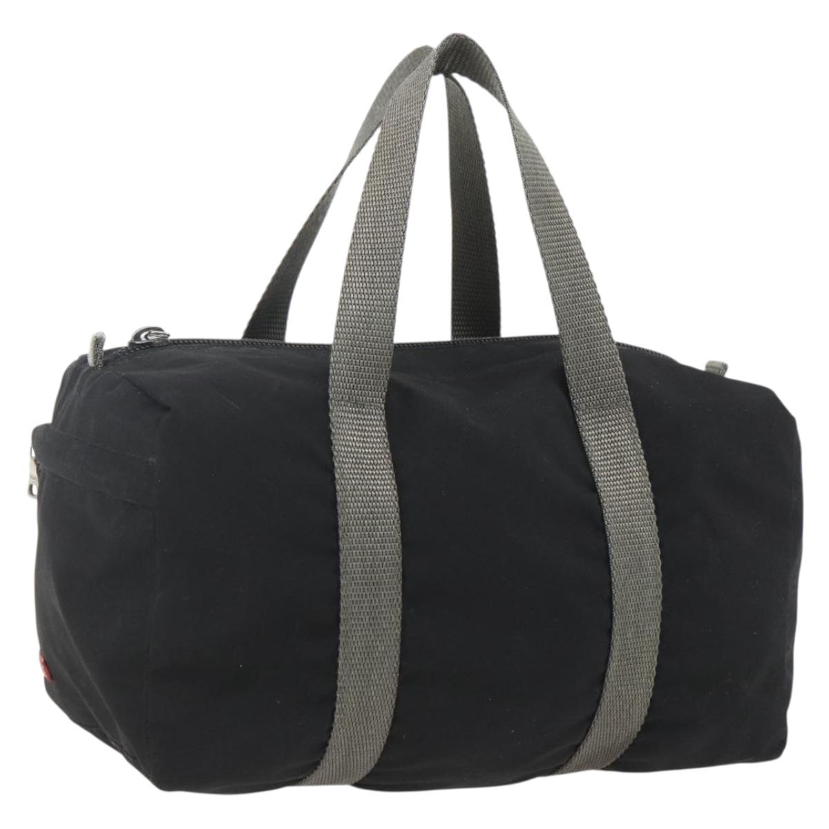 PRADA Sports Hand Bag Nylon Black Silver Auth 158398