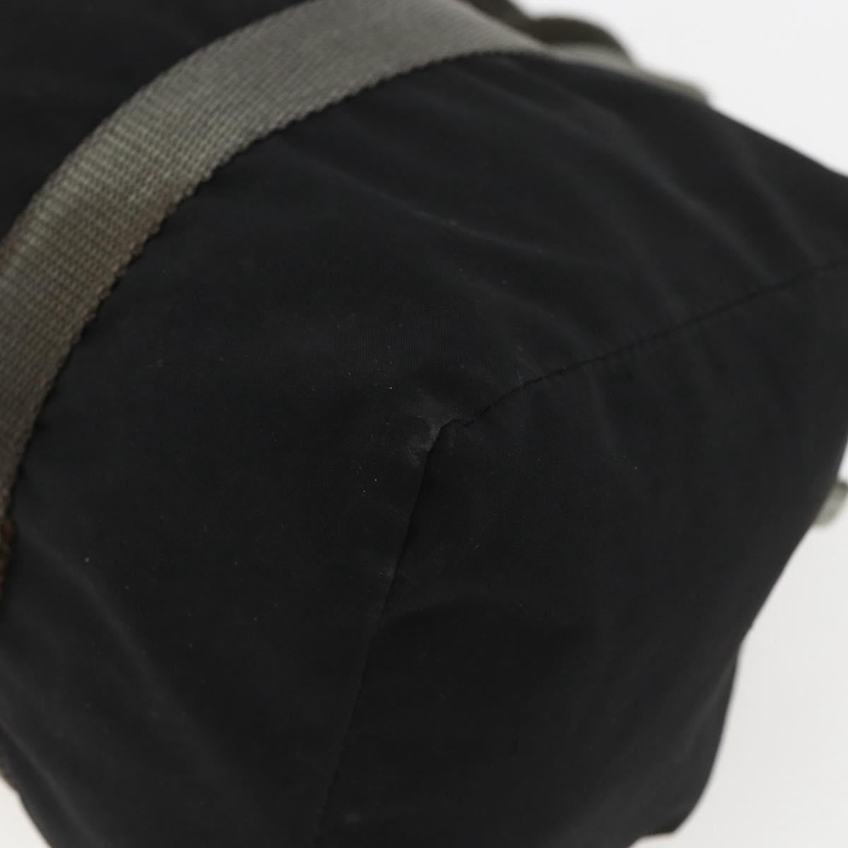 PRADA Sports Hand Bag Nylon Black Silver Auth 158398