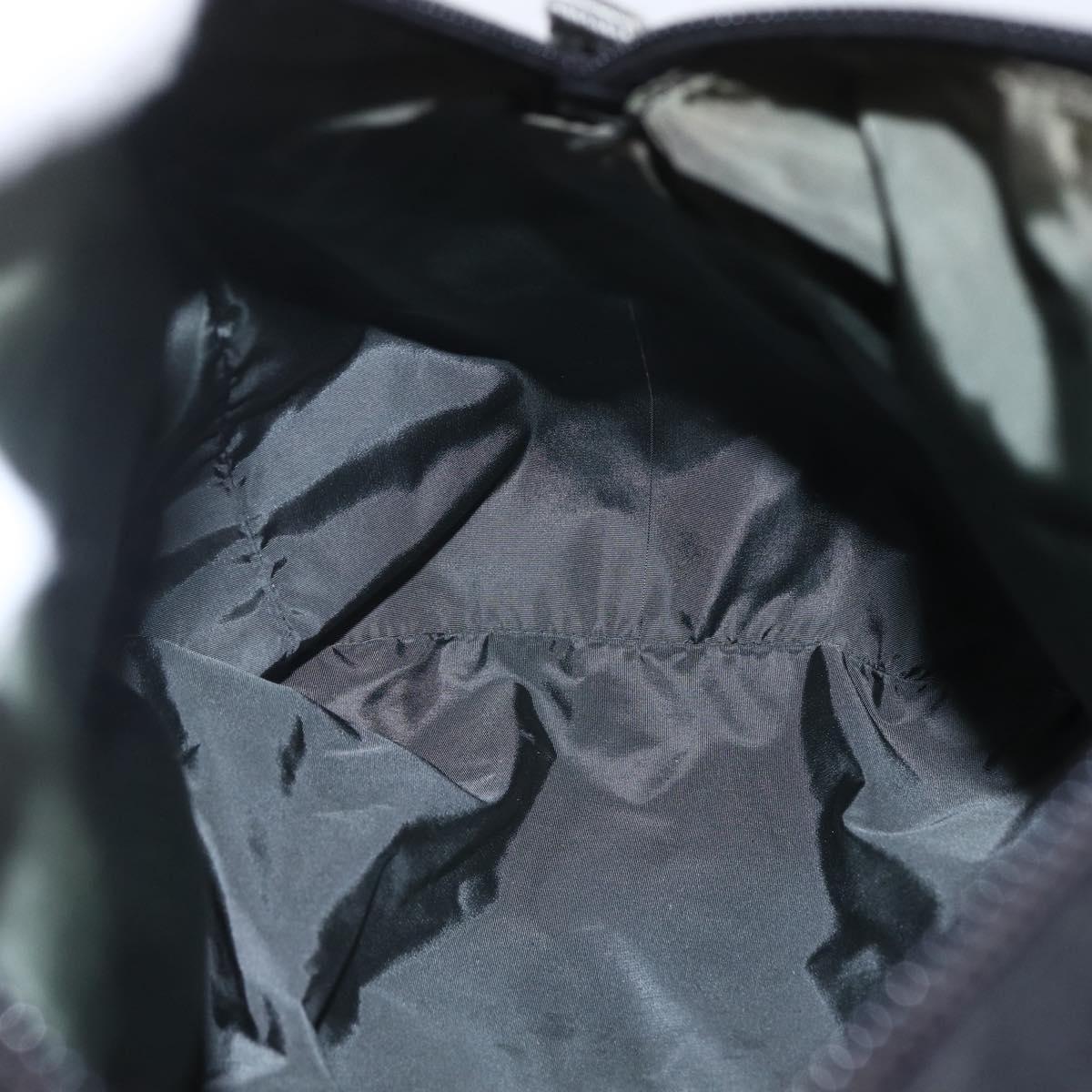PRADA Sports Hand Bag Nylon Black Silver Auth 158398