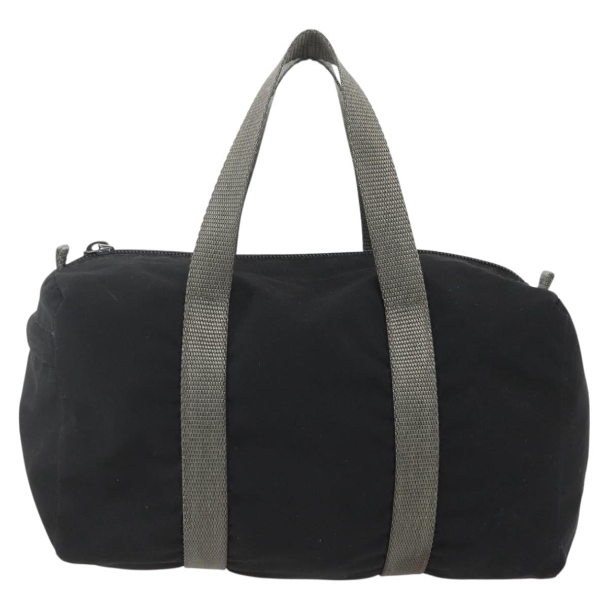 PRADA Sports Hand Bag Nylon Black Silver Auth 158398