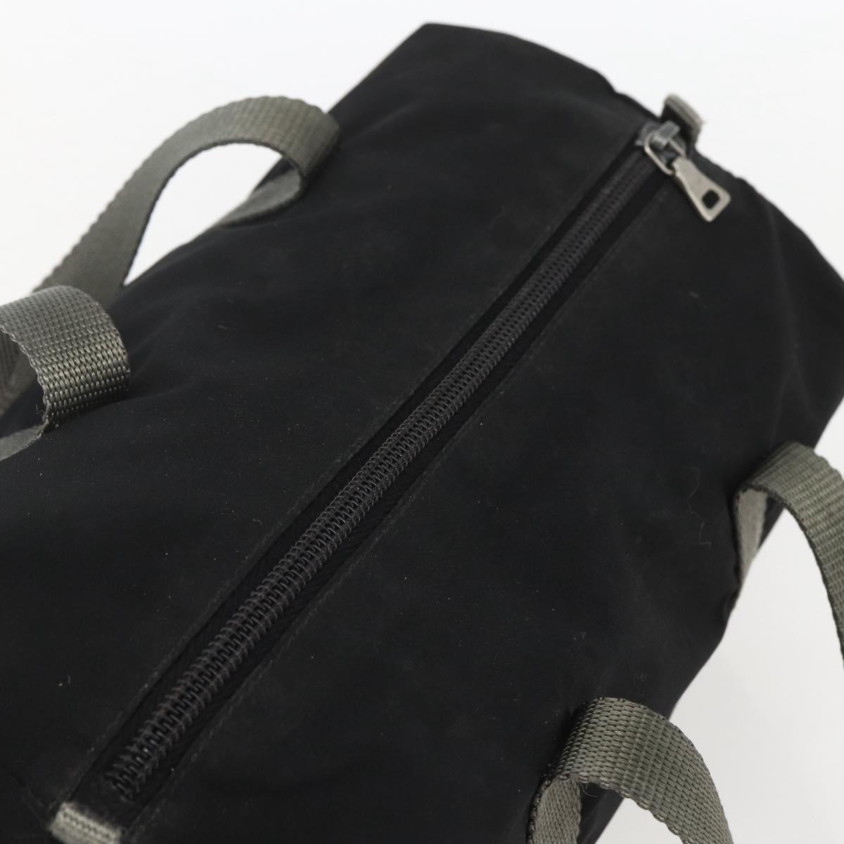 PRADA Sports Hand Bag Nylon Black Silver Auth 158398