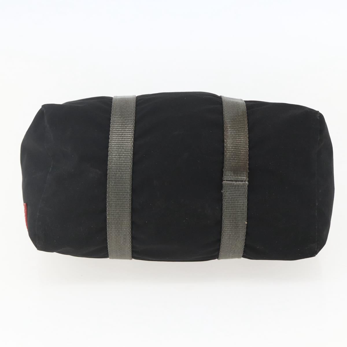 PRADA Sports Hand Bag Nylon Black Silver Auth 158398