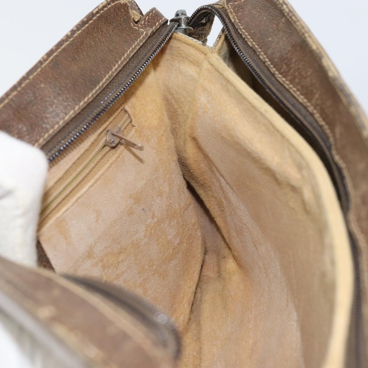 GUCCI GG Supreme Web Sherry Line Shoulder Bag PVC Beige Gold Auth 158405