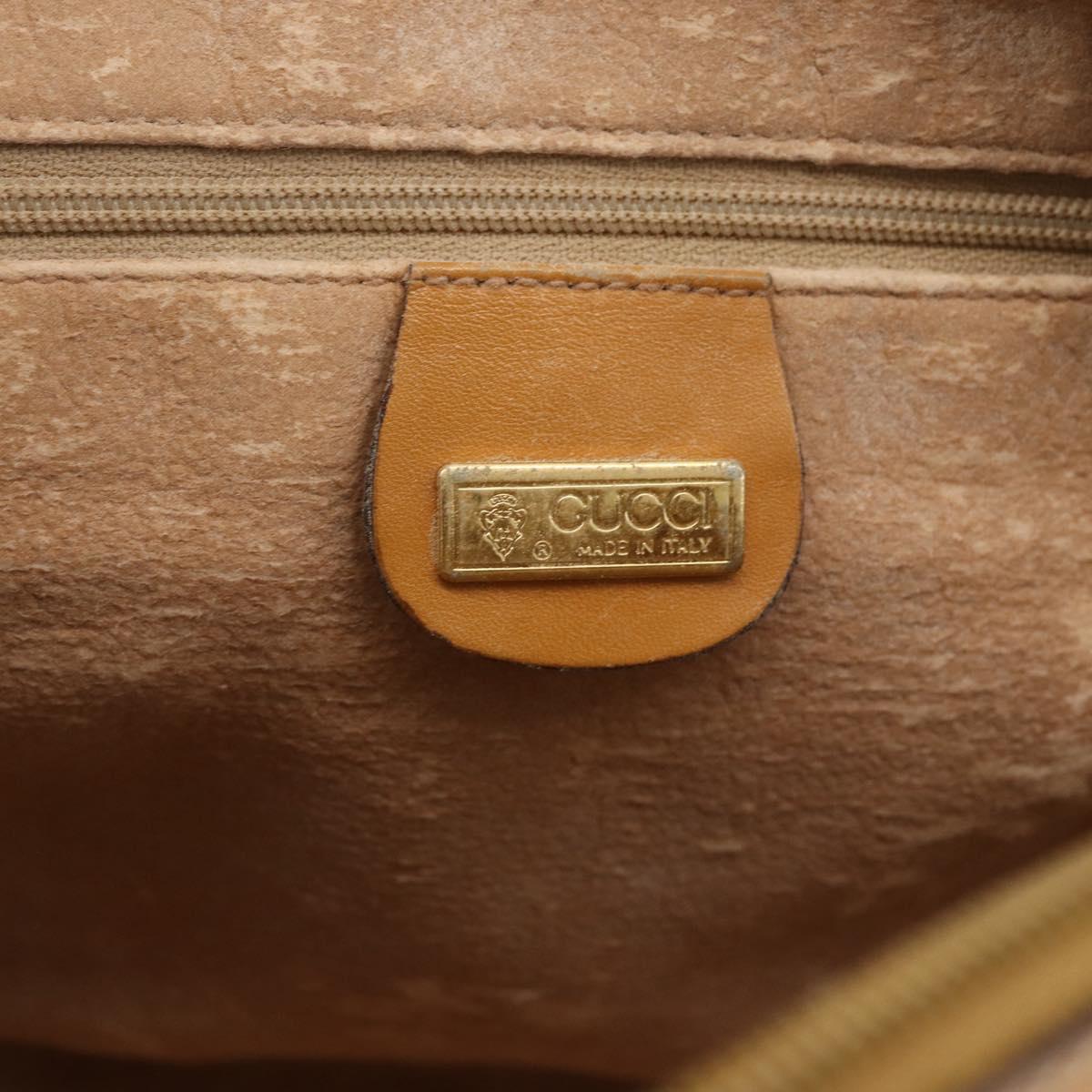 GUCCI Micro GG Supreme Shoulder Bag PVC Beige Gold Auth 158407
