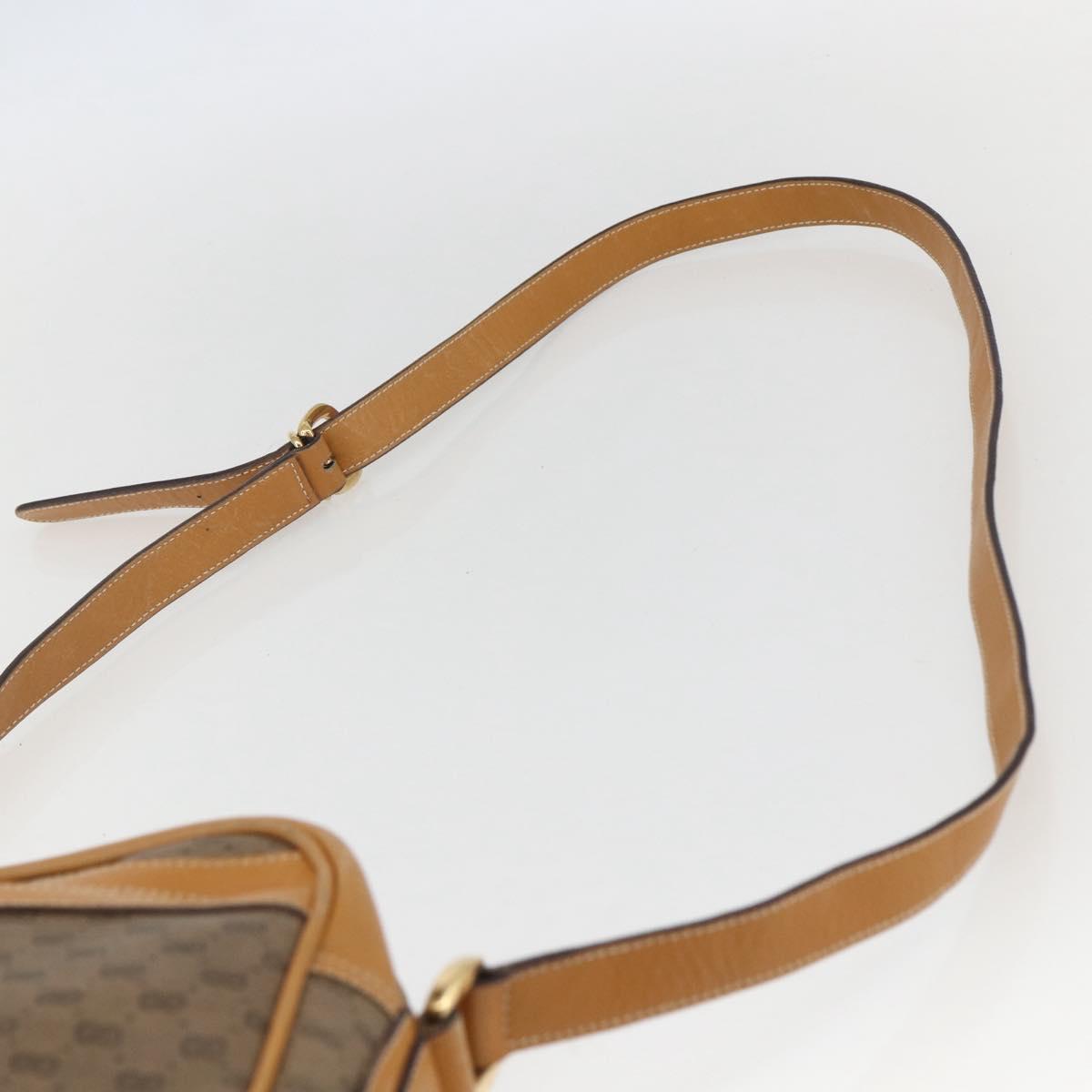 GUCCI Micro GG Supreme Shoulder Bag PVC Beige Gold Auth 158407