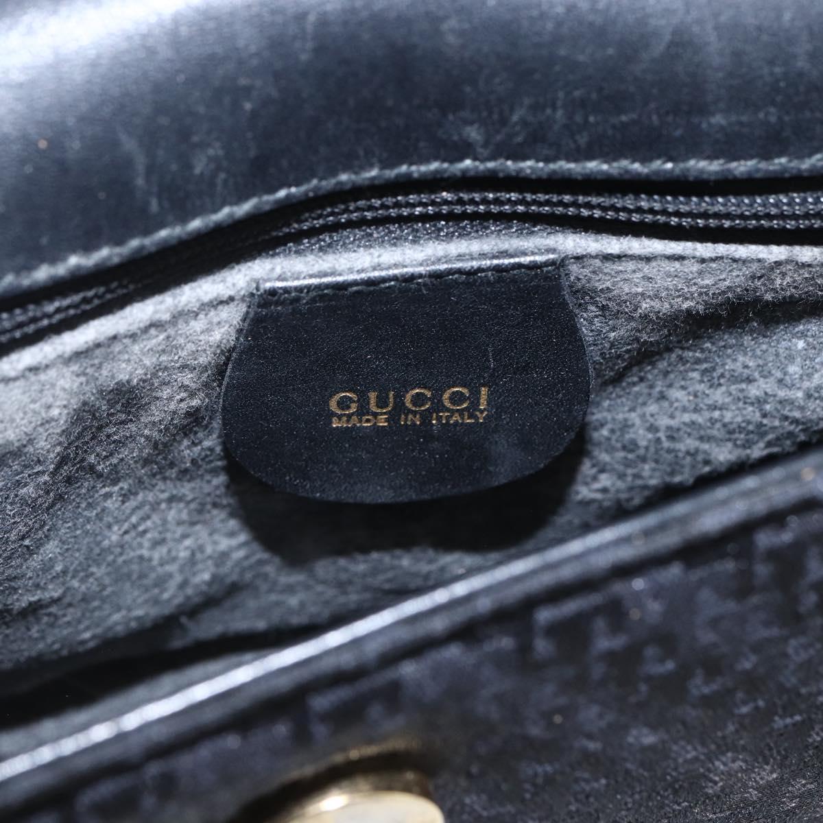GUCCI Shoulder Bag Old Gucci Black Gold Auth 158414