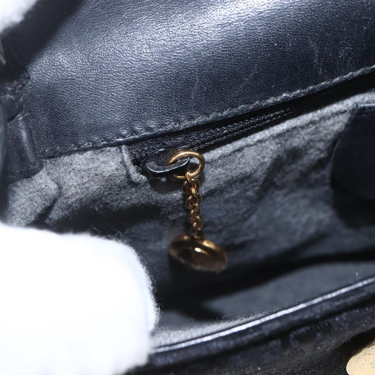 GUCCI Shoulder Bag Old Gucci Black Gold Auth 158414