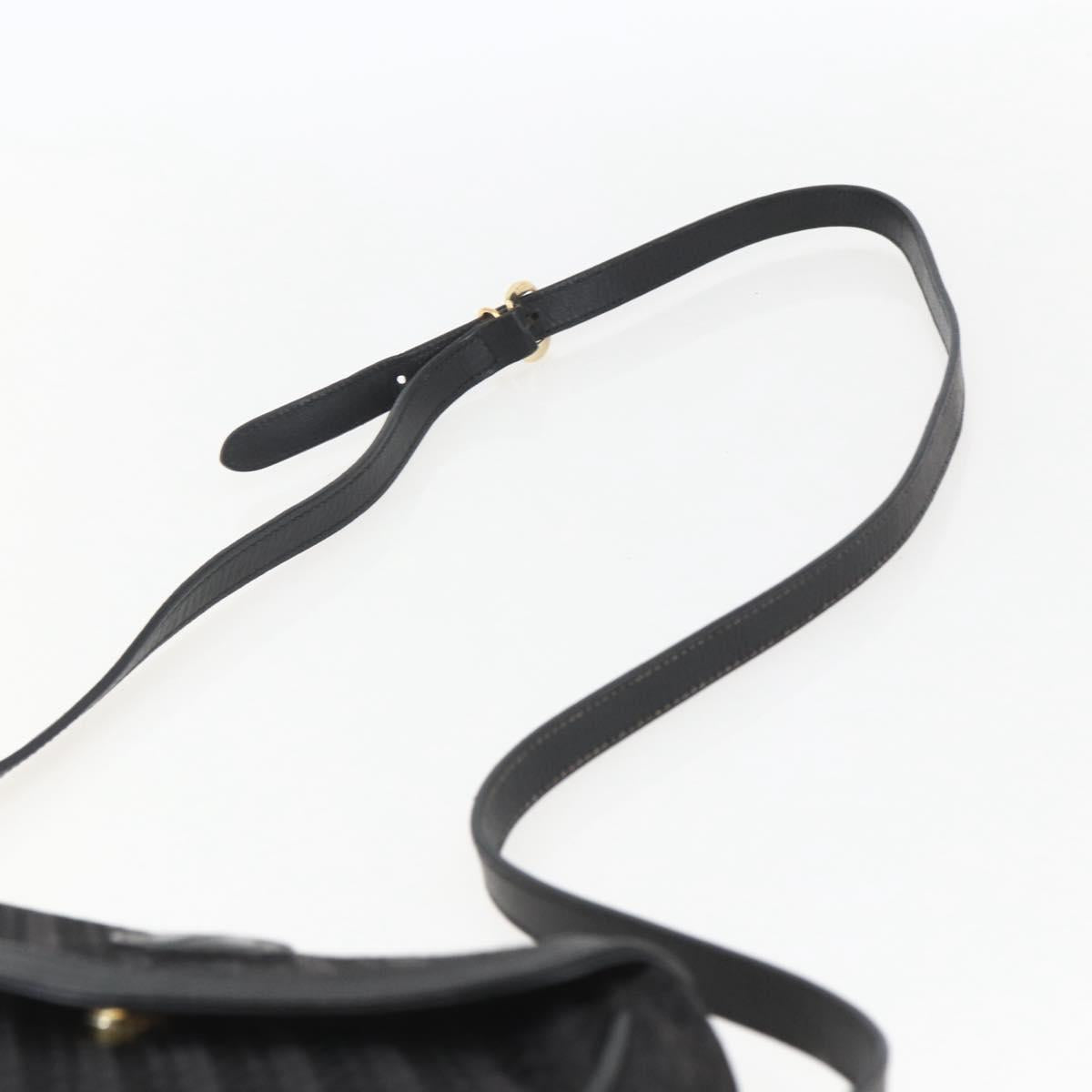 GUCCI Shoulder Bag Old Gucci Black Gold Auth 158414