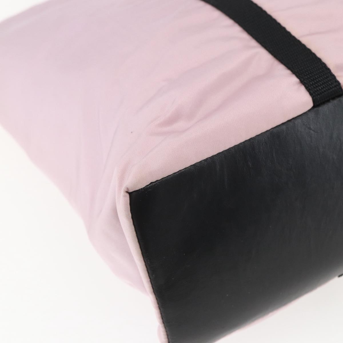 PRADA Tote Bag Nylon Pink Silver Auth 158422