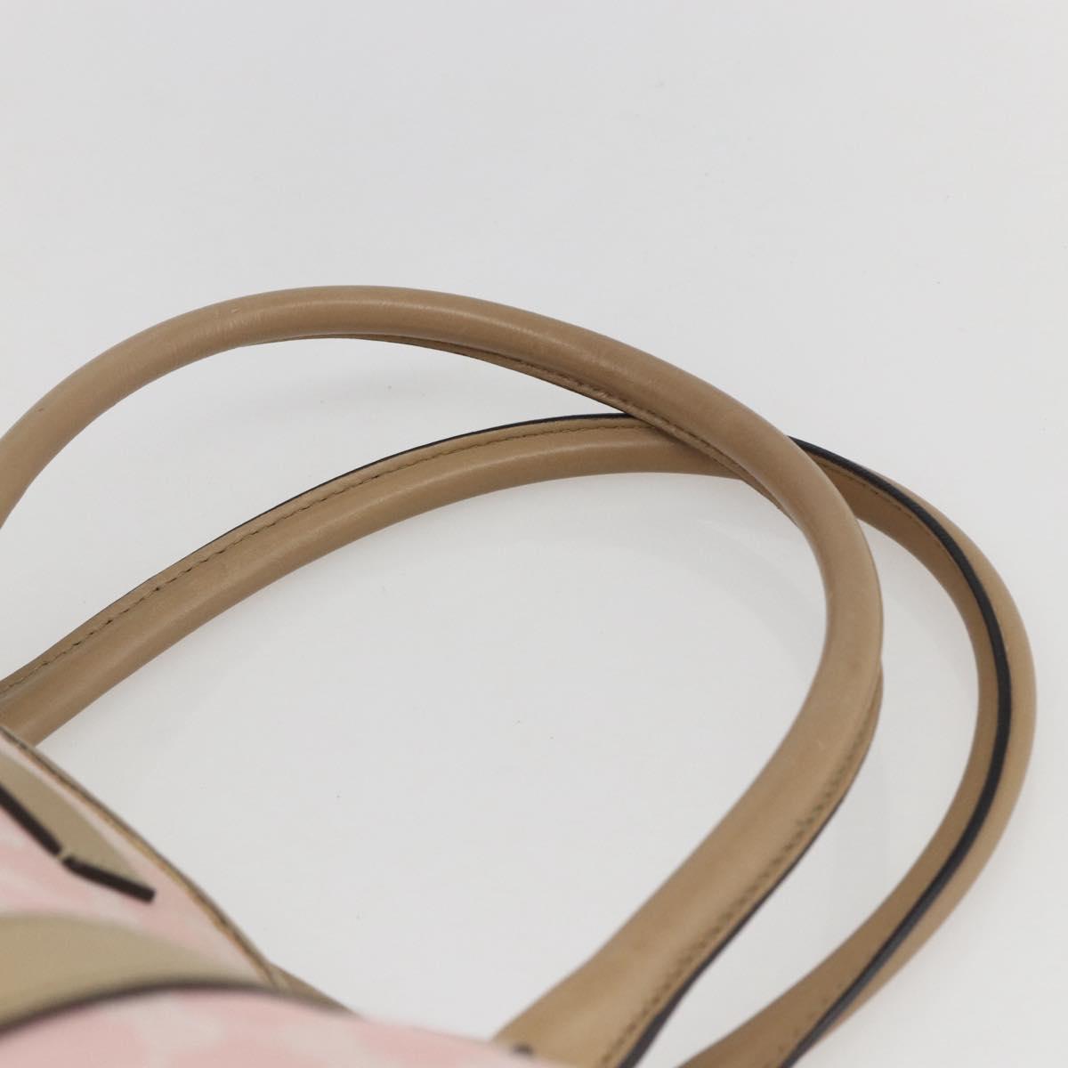 GUCCI GG Canvas Tote Bag Pink Gold Auth 158451