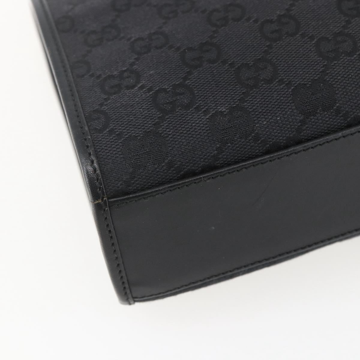 GUCCI GG Canvas Jackie Hand Bag Black Silver 002 1065 Auth 158453A