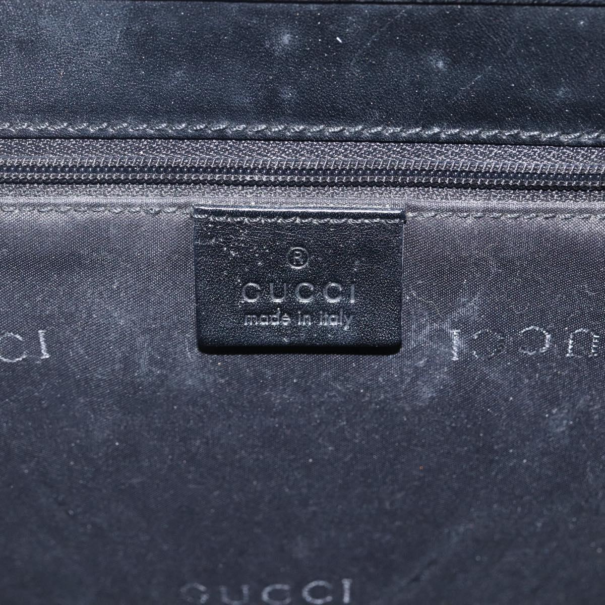 GUCCI GG Canvas Jackie Hand Bag Black Silver 002 1065 Auth 158453A