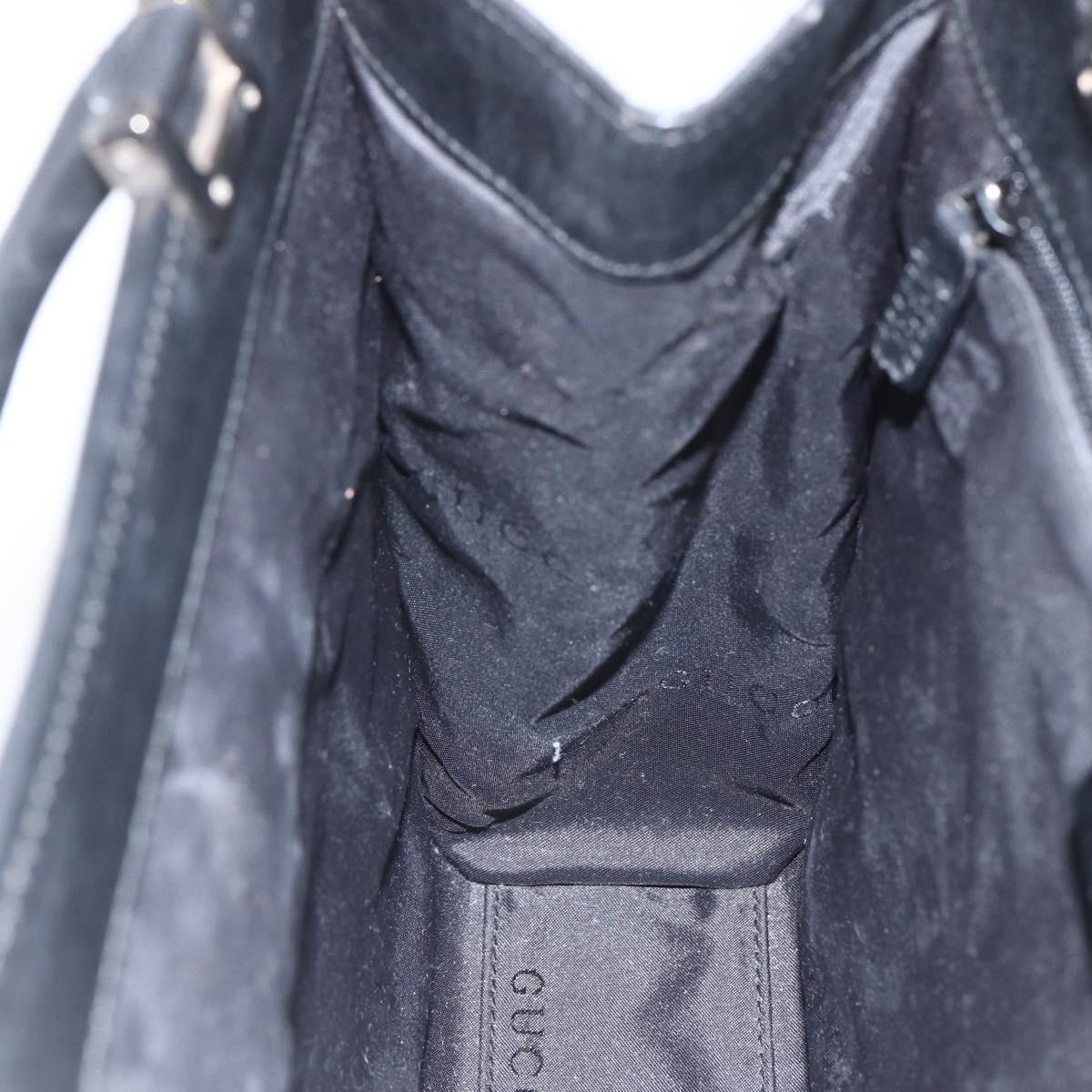 GUCCI GG Canvas Jackie Hand Bag Black Silver 002 1065 Auth 158453A