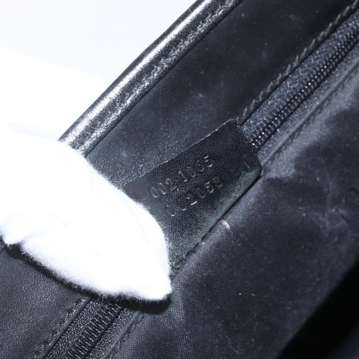 GUCCI GG Canvas Jackie Hand Bag Black Silver 002 1065 Auth 158453A