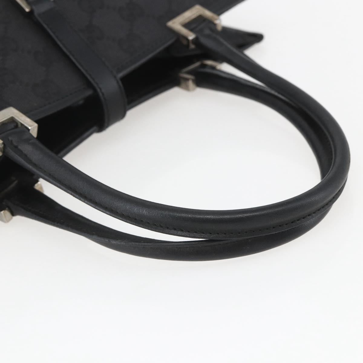 GUCCI GG Canvas Jackie Hand Bag Black Silver 002 1065 Auth 158453A