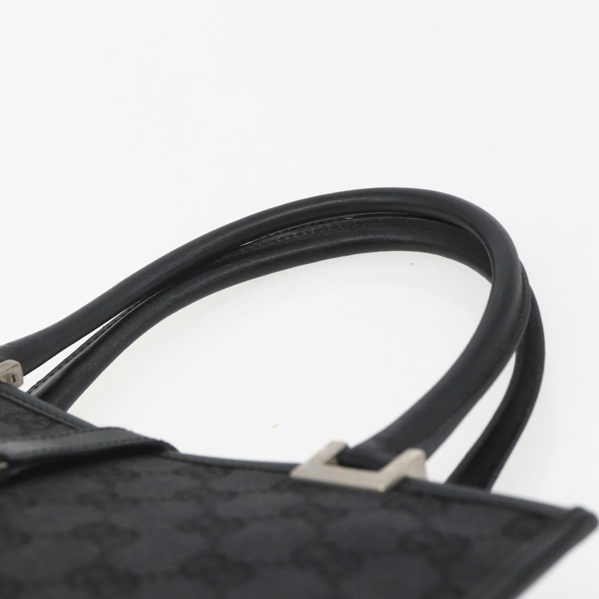 GUCCI GG Canvas Jackie Hand Bag Black Silver 002 1065 Auth 158453A