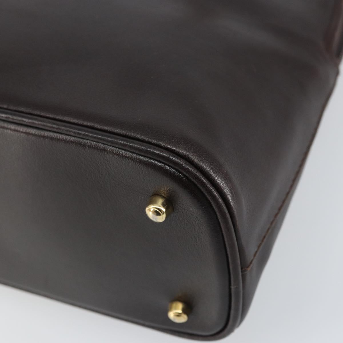 GUCCI Bamboo Hand Bag Leather 2way Brown Gold 000 2122 0290 Auth 158454