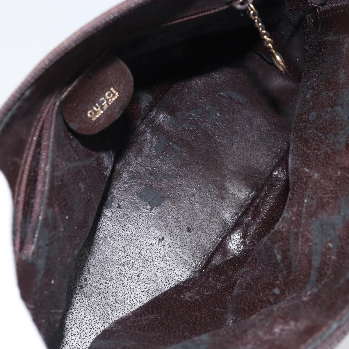 GUCCI Bamboo Hand Bag Leather 2way Brown Gold 000 2122 0290 Auth 158454