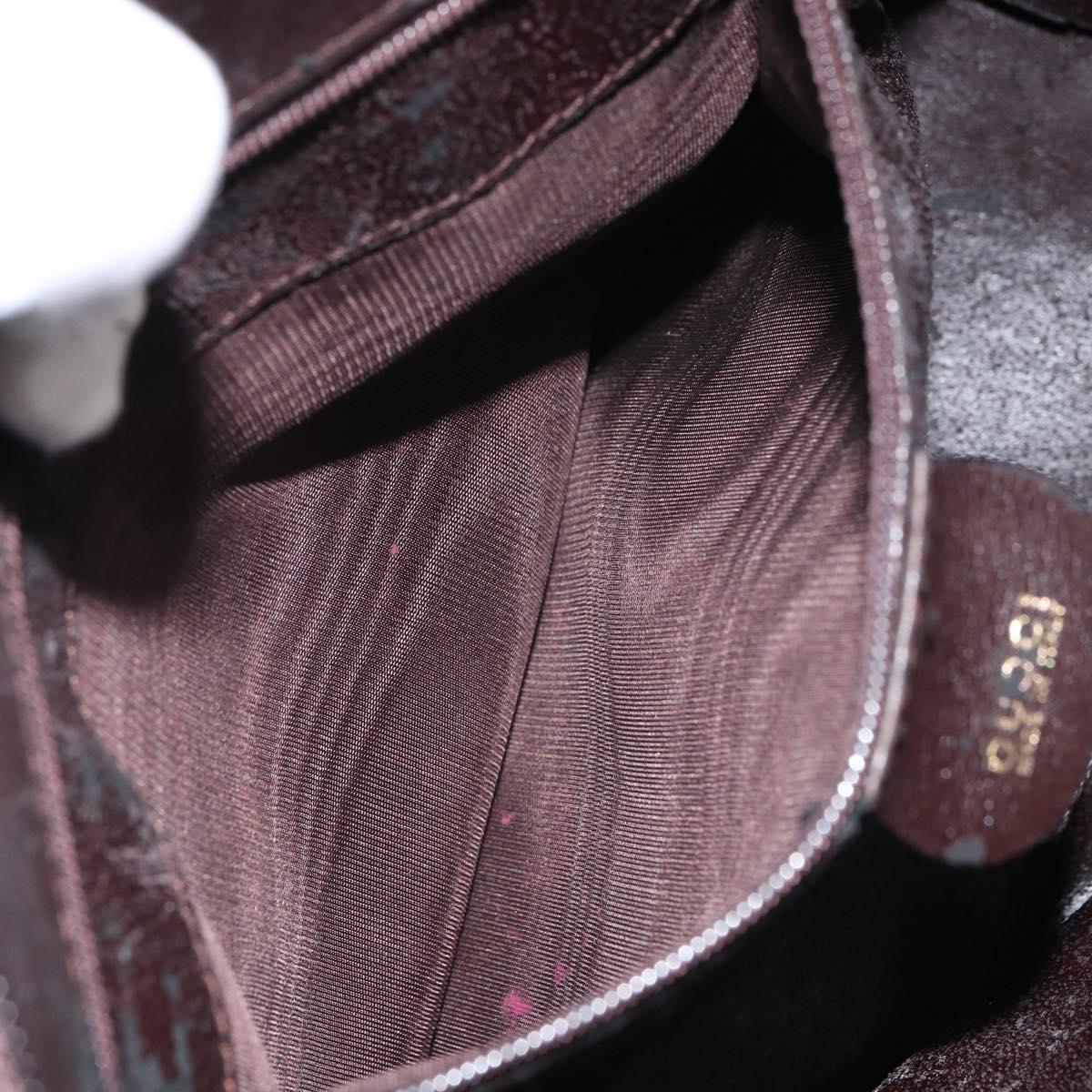 GUCCI Bamboo Hand Bag Leather 2way Brown Gold 000 2122 0290 Auth 158454