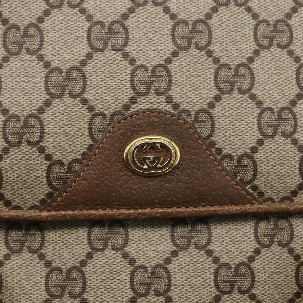 GUCCI GG Supreme Hand Bag PVC Beige Gold 116 02 080 Auth 158457