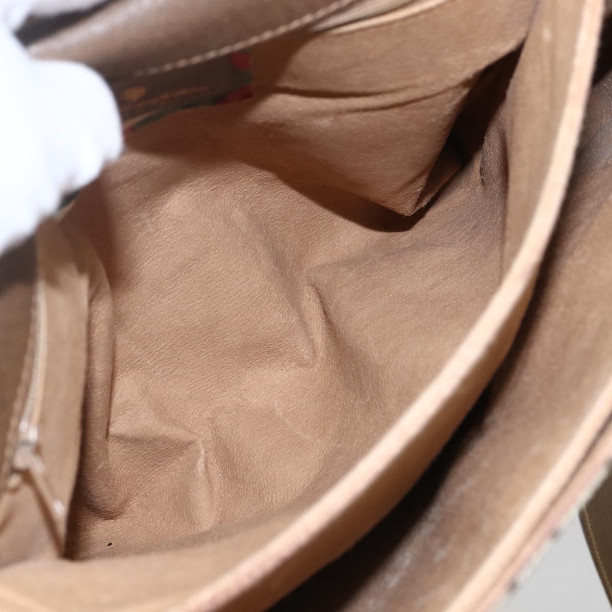 GUCCI GG Supreme Hand Bag PVC Beige Gold 116 02 080 Auth 158457