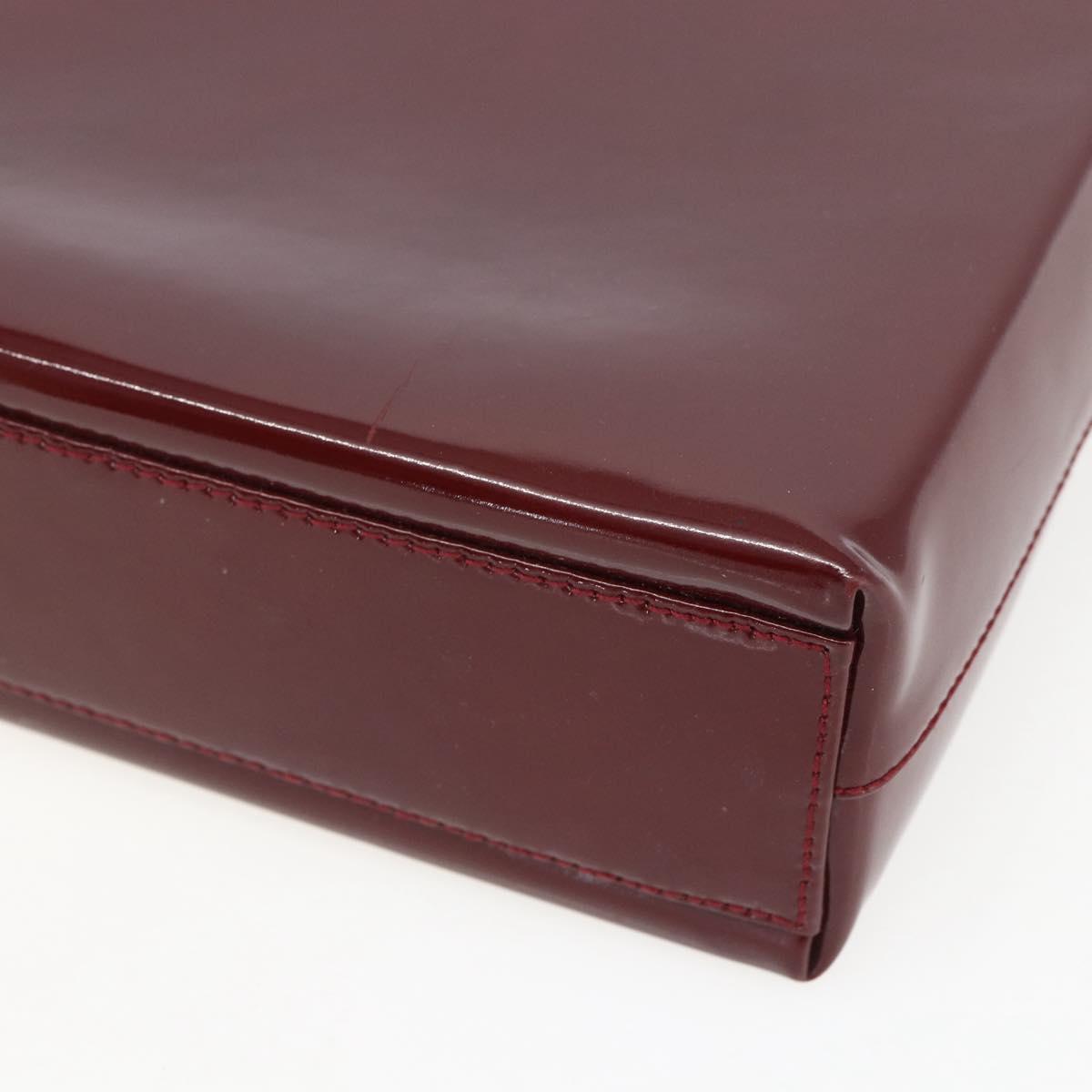 Salvatore Ferragamo Vala Shoulder Bag Patent leather Red Silver Auth 158462