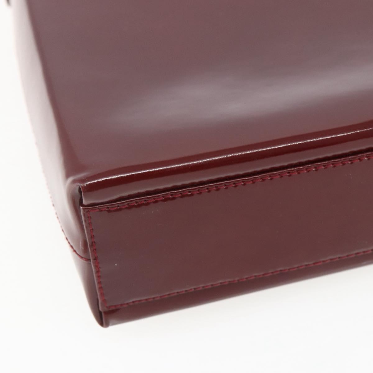 Salvatore Ferragamo Vala Shoulder Bag Patent leather Red Silver Auth 158462