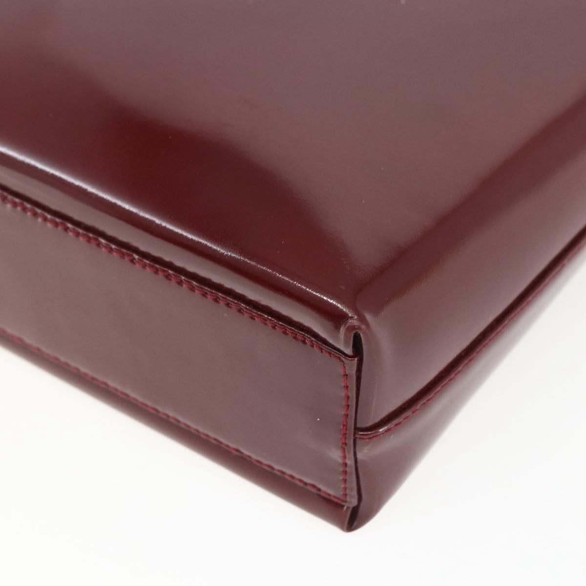 Salvatore Ferragamo Vala Shoulder Bag Patent leather Red Silver Auth 158462
