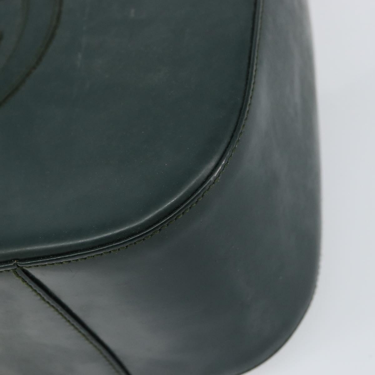 GUCCI Shoulder Bag Enamel Green Silver Auth 158465