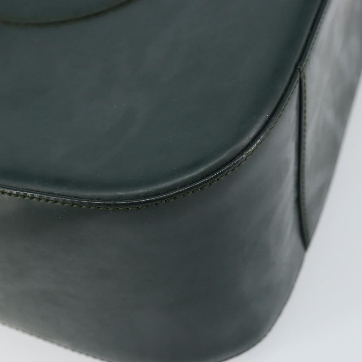 GUCCI Shoulder Bag Enamel Green Silver Auth 158465