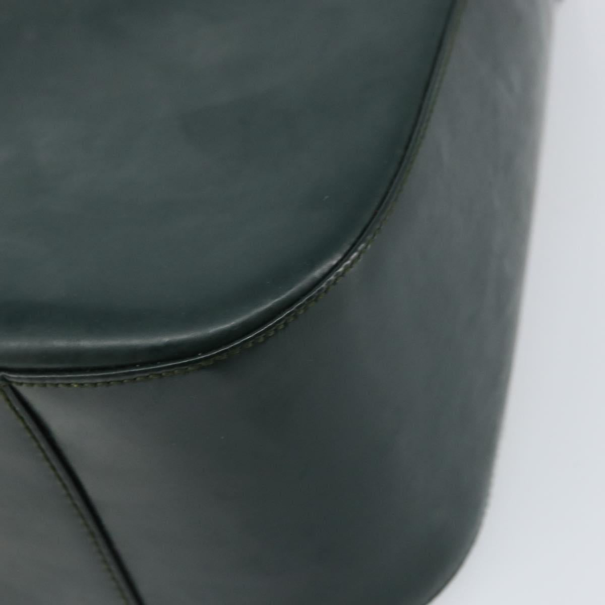 GUCCI Shoulder Bag Enamel Green Silver Auth 158465
