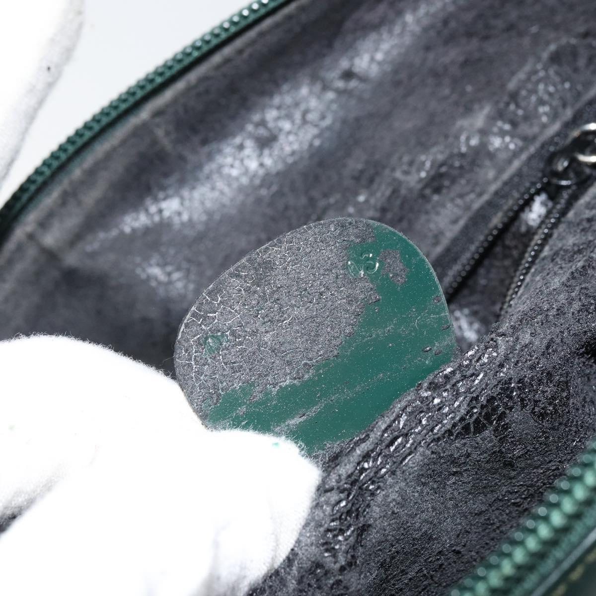 GUCCI Shoulder Bag Enamel Green Silver Auth 158465