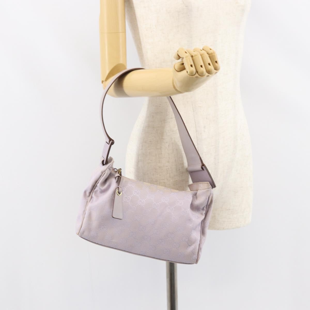 GUCCI GG Canvas Shoulder Bag Purple Gold 92699 Auth 158466