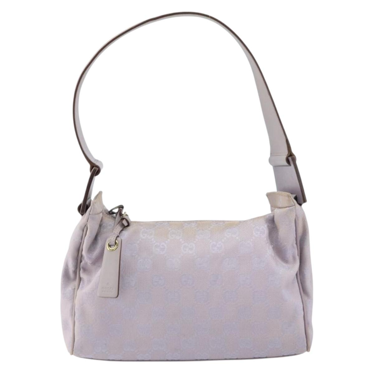 GUCCI GG Canvas Shoulder Bag Purple Gold 92699 Auth 158466