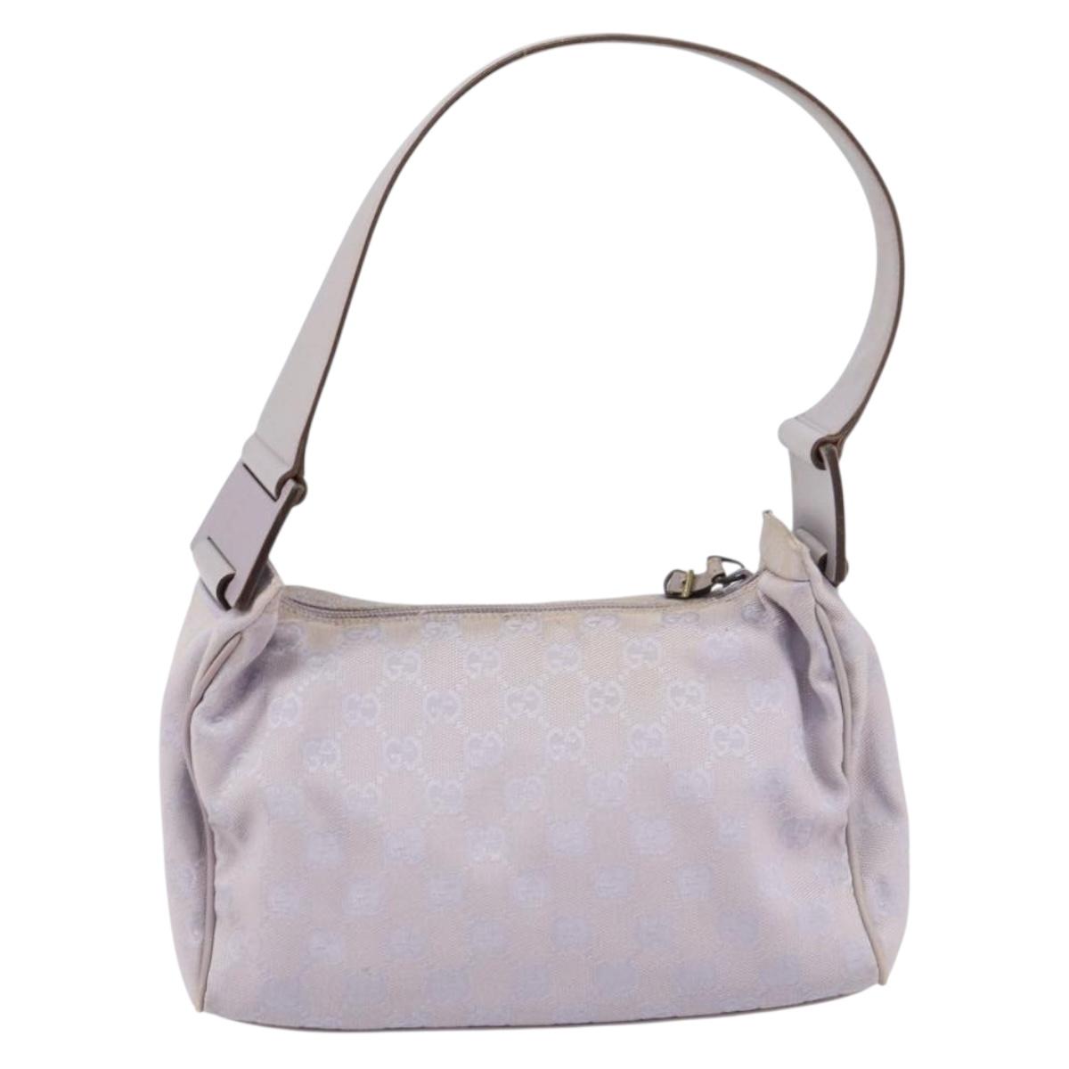 GUCCI GG Canvas Shoulder Bag Purple Gold 92699 Auth 158466