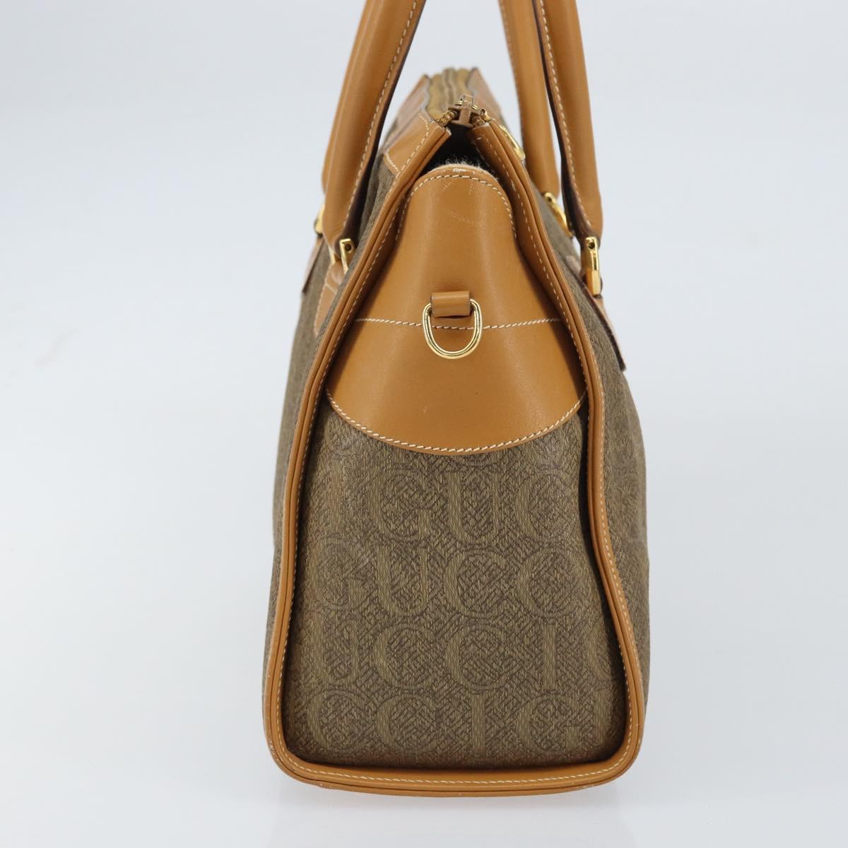 GUCCI Hand Bag Leather Beige Gold 002 58 0219 Auth 158470