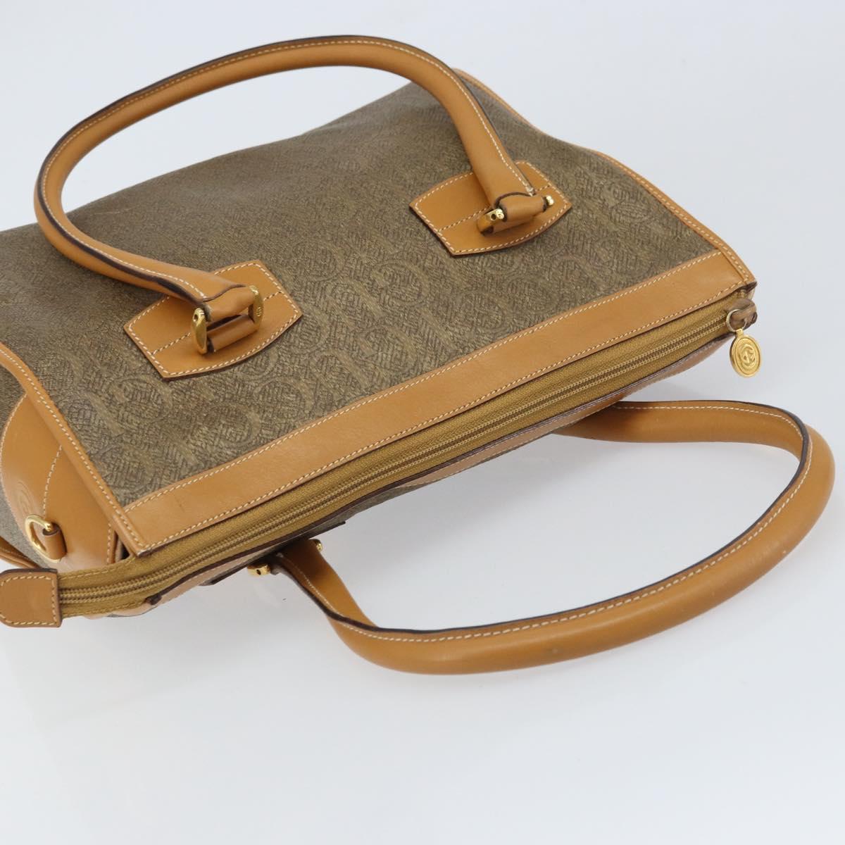 GUCCI Hand Bag Leather Beige Gold 002 58 0219 Auth 158470