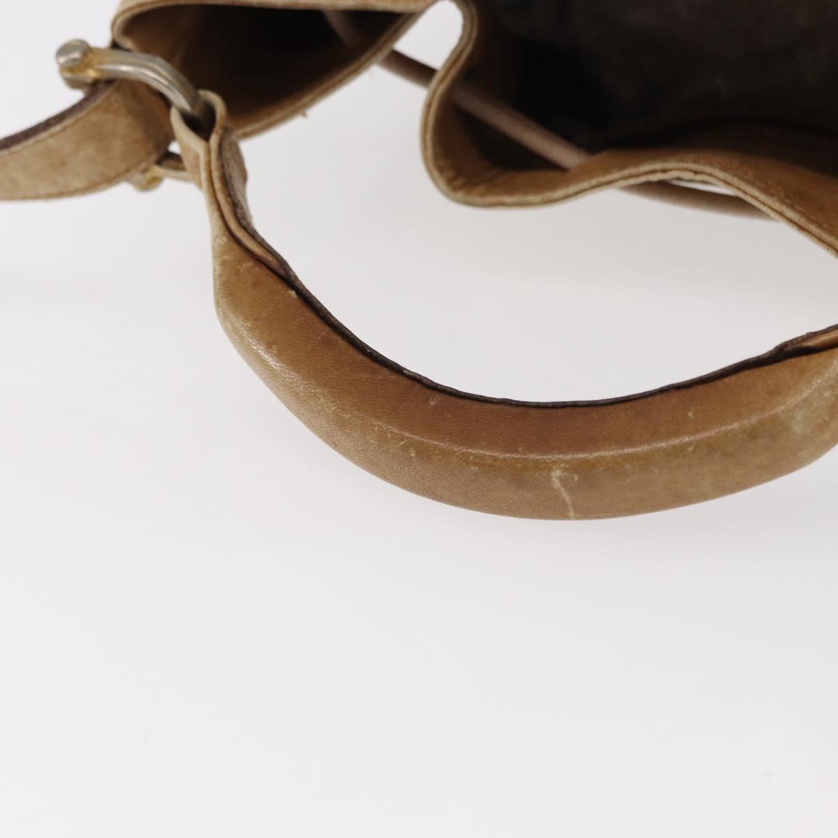 CELINE C Sulky Shoulder Bag PVC Beige Gold Auth 158480