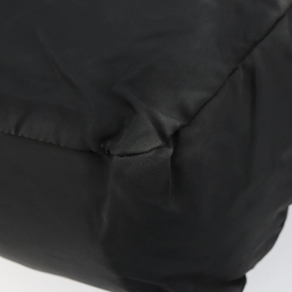 PRADA Hand Bag Nylon Black Silver Auth 158483
