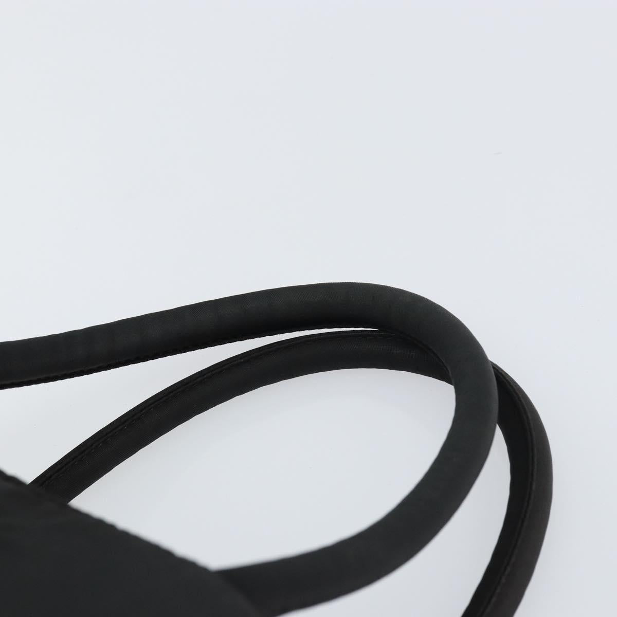 PRADA Hand Bag Nylon Black Silver Auth 158483