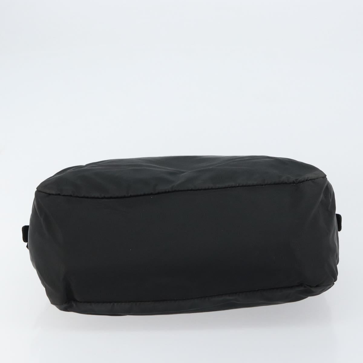 PRADA Hand Bag Nylon Black Silver Auth 158483