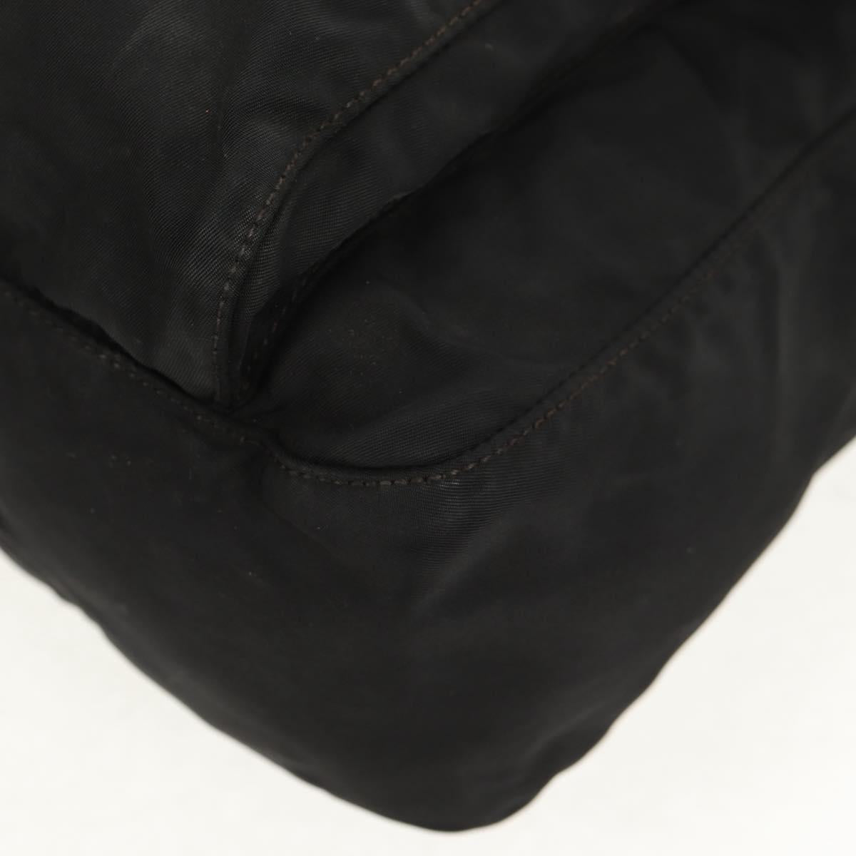PRADA Shoulder Bag Nylon Silver Black Auth 158486