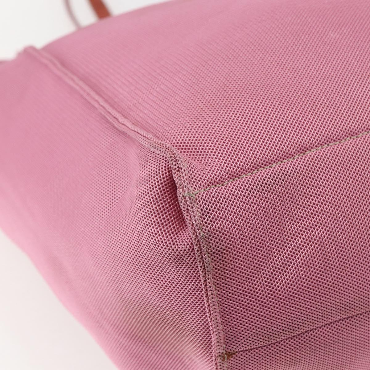PRADA Tote Bag Canvas Pink Auth 158495