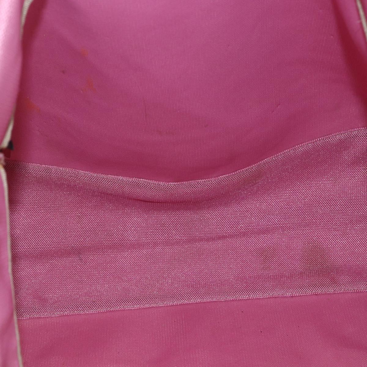 PRADA Tote Bag Canvas Pink Auth 158495